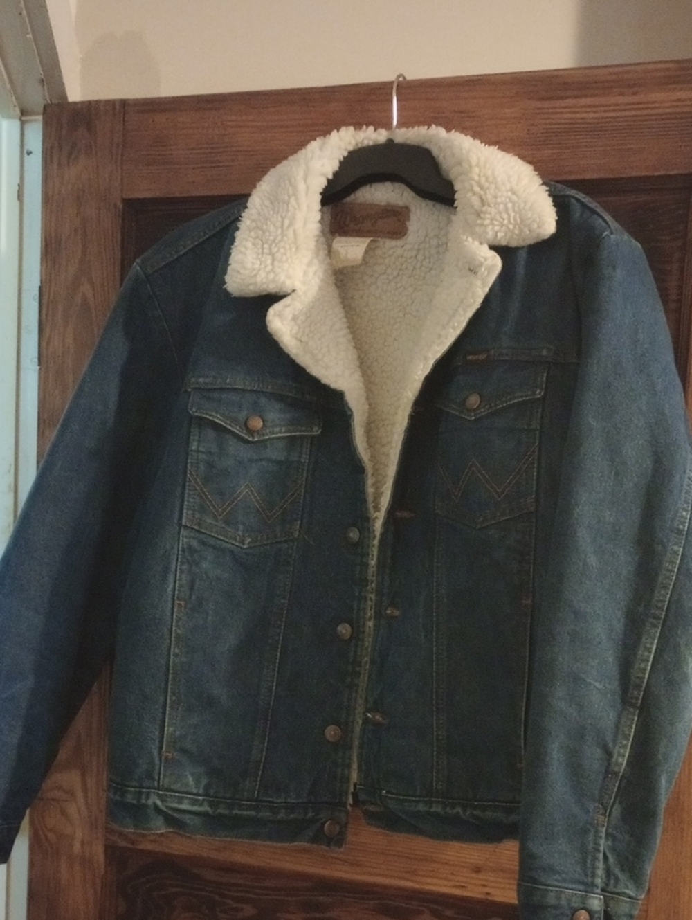 Wrangler Blue Denim Sherpa-Lined Jacket
